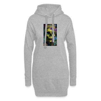Beautiful fantasy Skull - Hoodie-Kleid - Grau meliert - Vorne