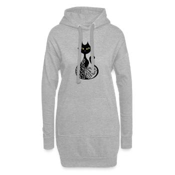 behind every strong woman is her cat - Hoodie-Kleid - Grau meliert - Vorne