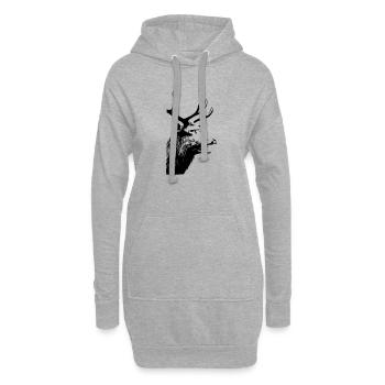MUGISSEMENT - Sweat-shirt à capuche long Femme - gris chiné - Devant