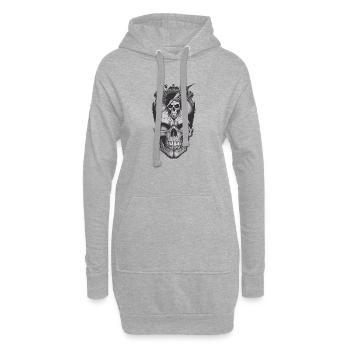 Cool Skull - Hoodie-Kleid - Grau meliert - Vorne