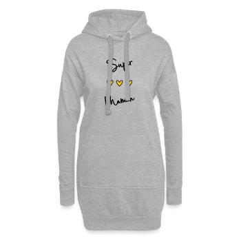 NOËL. ANNEE. ANNIVERSAIRE. RETRAITE. PAPA. MAMAM. - Sweat-shirt à capuche long Femme - gris chiné - Devant
