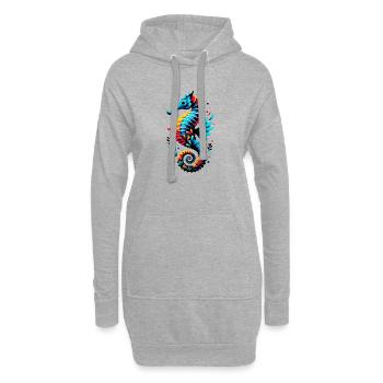 Seepferdchen - Hoodie-Kleid - Grau meliert - Vorne