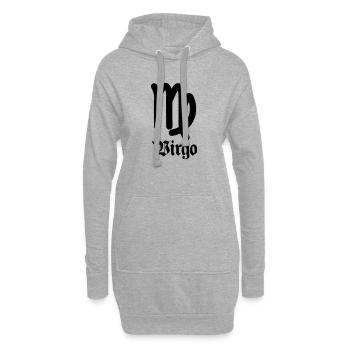 Signe du zodiaque Vierge - Sweat-shirt à capuche long Femme - gris chiné - Devant