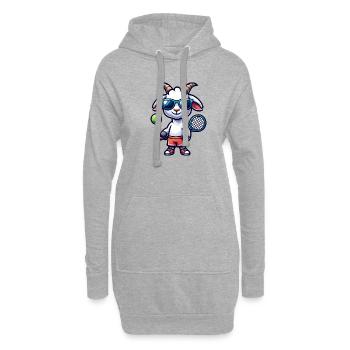Ziege Als Tennis Spieler Einzigartig - Hoodie-Kleid - Grau meliert - Vorne