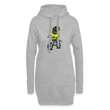 Dino BMX avec lunettes de soleil - Sweat-shirt à capuche long Femme - gris chiné - Devant
