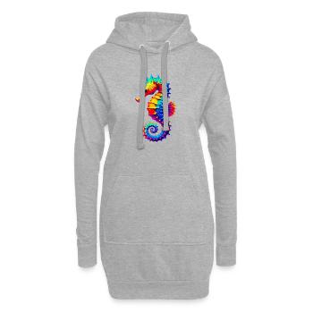 Hippocampe - Sweat-shirt à capuche long Femme - gris chiné - Devant