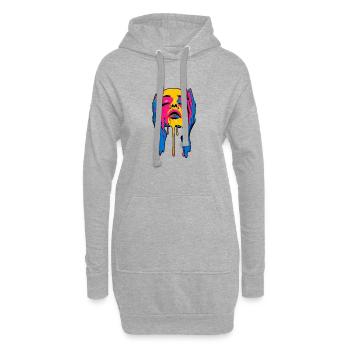 Melting Face - Hoodie-Kleid - Grau meliert - Vorne
