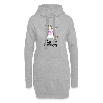 Logo Rave Unicorns Black Text - Hoodie-Kleid - Grau meliert - Vorne