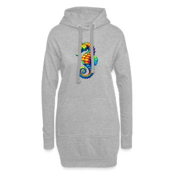 Seepferdchen - Hoodie-Kleid - Grau meliert - Vorne