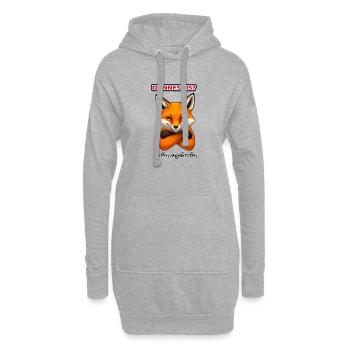 Frecher Fuchs –Dünnes Eis Spruch - Hoodie-Kleid - Grau meliert - Vorne