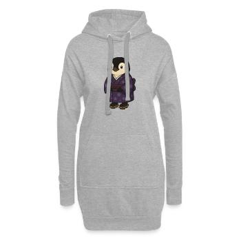Kawaii Pinguin Chibi Cosplay Kimono Kultur  - Hoodie-Kleid - Grau meliert - Vorne