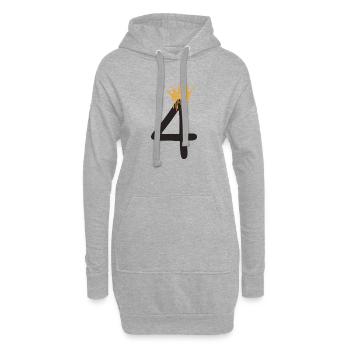 4 - Hoodie-Kleid - Grau meliert - Vorne