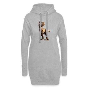 T-Rex Tyrannosaurus Rex Dino Papa Dinosaure - Sweat-shirt à capuche long Femme - gris chiné - Devant