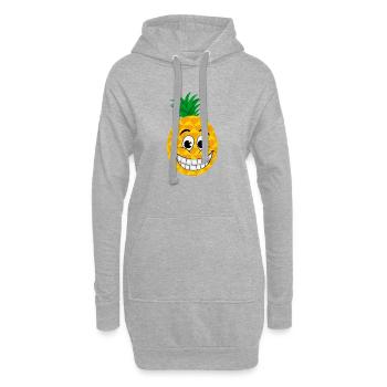 gai dessin animé ananas sucré fruits tropicaux été - Sweat-shirt à capuche long Femme - gris chiné - Devant