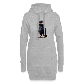 Rabe Krähe Vogel Rabenkrähe Dohle Schwarze Raben - Hoodie-Kleid - Grau meliert - Vorne