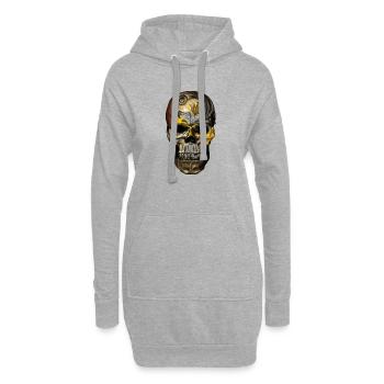 Ornement Crâne Filigrane D’or - Sweat-shirt à capuche long Femme - gris chiné - Devant