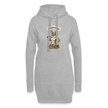 Power Bunny avec haltère Gym Fitness Pumpernickel - Sweat-shirt à capuche long Femme - gris chiné - Devant