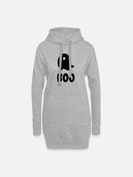 BOO | Spooky Ghost | Halloween Shirt - Hoodie Dress - heather grey