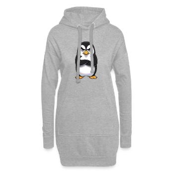 Grumpy Pinguin Cartoon sauer mürrisch genervt - Sweat-shirt à capuche long Femme - gris chiné - Devant