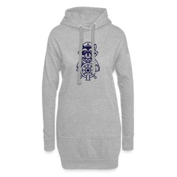 Raton Capitaine au Gouvernail - Sweat-shirt à capuche long Femme - gris chiné - Devant
