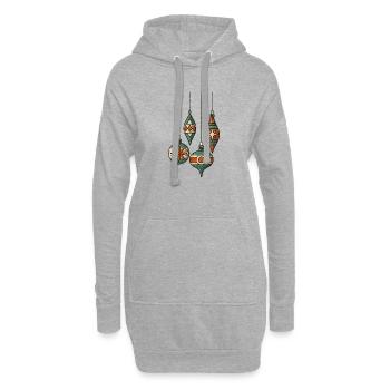 Weihnachtskugeln - Frohe Weihnachten - Hoodie-Kleid - Grau meliert - Vorne