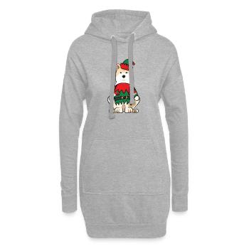 Hokkaido Hund Elf Kostüm Entzückende Weihnachten Oufit - Hoodie-Kleid - Grau meliert - Vorne