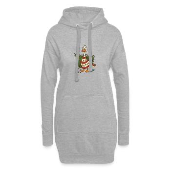 Coin de Noël original avec des lumières - Sweat-shirt à capuche long Femme - gris chiné - Devant