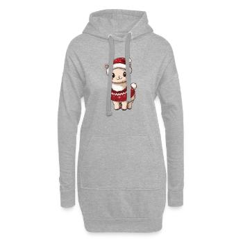 Alpaga Lama Noël - Sweat-shirt à capuche long Femme - gris chiné - Devant