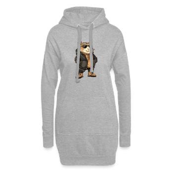 Hamster Cool Winter - Hoodie-Kleid - Grau meliert - Vorne
