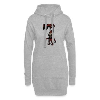 Gruseliger Weihnachtsmann Horror Elf Puppenspieler - Hoodie-Kleid - Grau meliert - Vorne