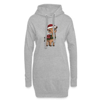 Kamel Weihnachten Xmas - Hoodie-Kleid - Grau meliert - Vorne
