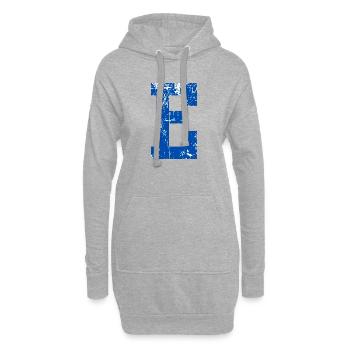 Letter e sport retro - Hoodie-Kleid - Grau meliert - Vorne