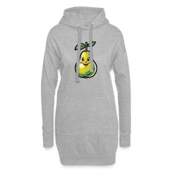 Dessin animé Joyeuse Poire - Sweat-shirt à capuche long Femme - gris chiné - Devant