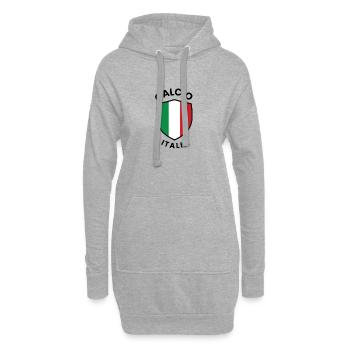 Design des italienischen Fußballschildes - Hoodie-Kleid - Grau meliert - Vorne