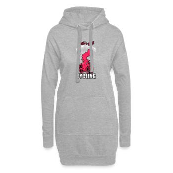 Juste une fille qui aime le vélo - Sweat-shirt à capuche long Femme - gris chiné - Devant