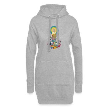 Faith Light Candle Retro Spirit Design - Sweat-shirt à capuche long Femme - gris chiné - Devant