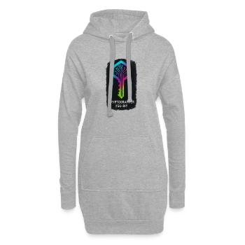 256-Bit-Cybersicherheitskryptograph - Hoodie-Kleid - Grau meliert - Vorne