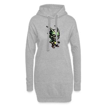 Le Bouffon Vert dans un style rétro-comic - Sweat-shirt à capuche long Femme - gris chiné - Devant