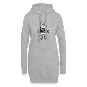 Freche Möwe Spruch Norddeutscher Humor - Hoodie-Kleid - Grau meliert - Vorne