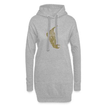 Amrum Silhouette du phare de la mer du Nord Grunge - Sweat-shirt à capuche long Femme - gris chiné - Devant