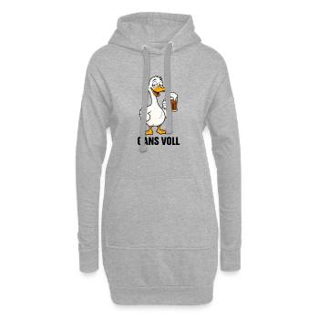 Biertrinkende Ente Cartoon - Hoodie-Kleid - Grau meliert - Vorne