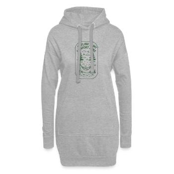 Zone hors ligne | La nature est lente - Sweat-shirt à capuche long Femme - gris chiné - Devant