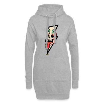 Éclatement de la langue de crâne néon - Sweat-shirt à capuche long Femme - gris chiné - Devant