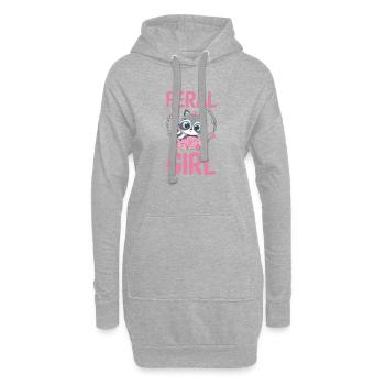 Feral Trash Panda Raccoon - Hoodie-Kleid - Grau meliert - Vorne