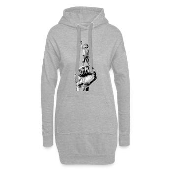 Das rebellische Kind - Hoodie-Kleid - Grau meliert - Vorne