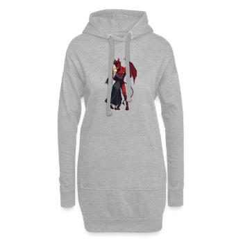 Teufel und Nonne: Gotische Romanze - Hoodie-Kleid - Grau meliert - Vorne