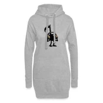musical note - Hoodie Dress - heather grey - Front