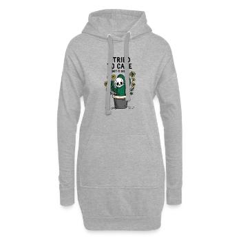 Cactus avec un échec sur les soins du crâne - Sweat-shirt à capuche long Femme - gris chiné - Devant