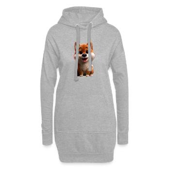 Chien Shiba Inu Race de chiens japonais Shibas du Japon - Sweat-shirt à capuche long Femme - gris chiné - Devant