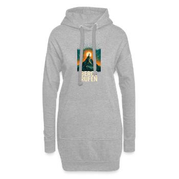 Berge rufen am Gipfel - Hoodie-Kleid - Grau meliert - Vorne